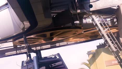 teleferic station like a retro film camera strip