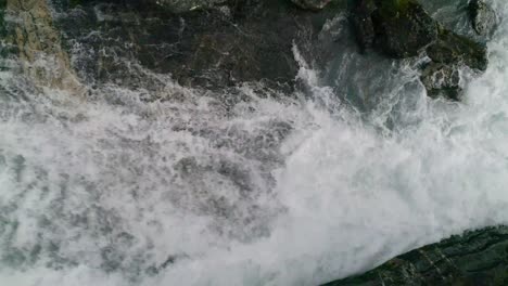 Aerial-Flyover-of-Ovstefoss-Waterfalls-Rapids