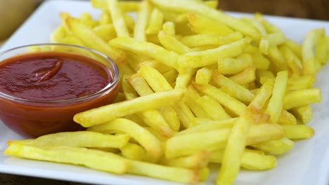 rotating plate with crispy french fries (seamless loopable)