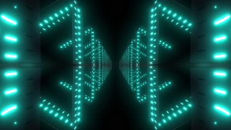 túnel hexagonal brillante de neón