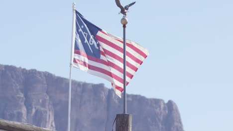 Zoom-out-from-76-American-flag-slow-motion