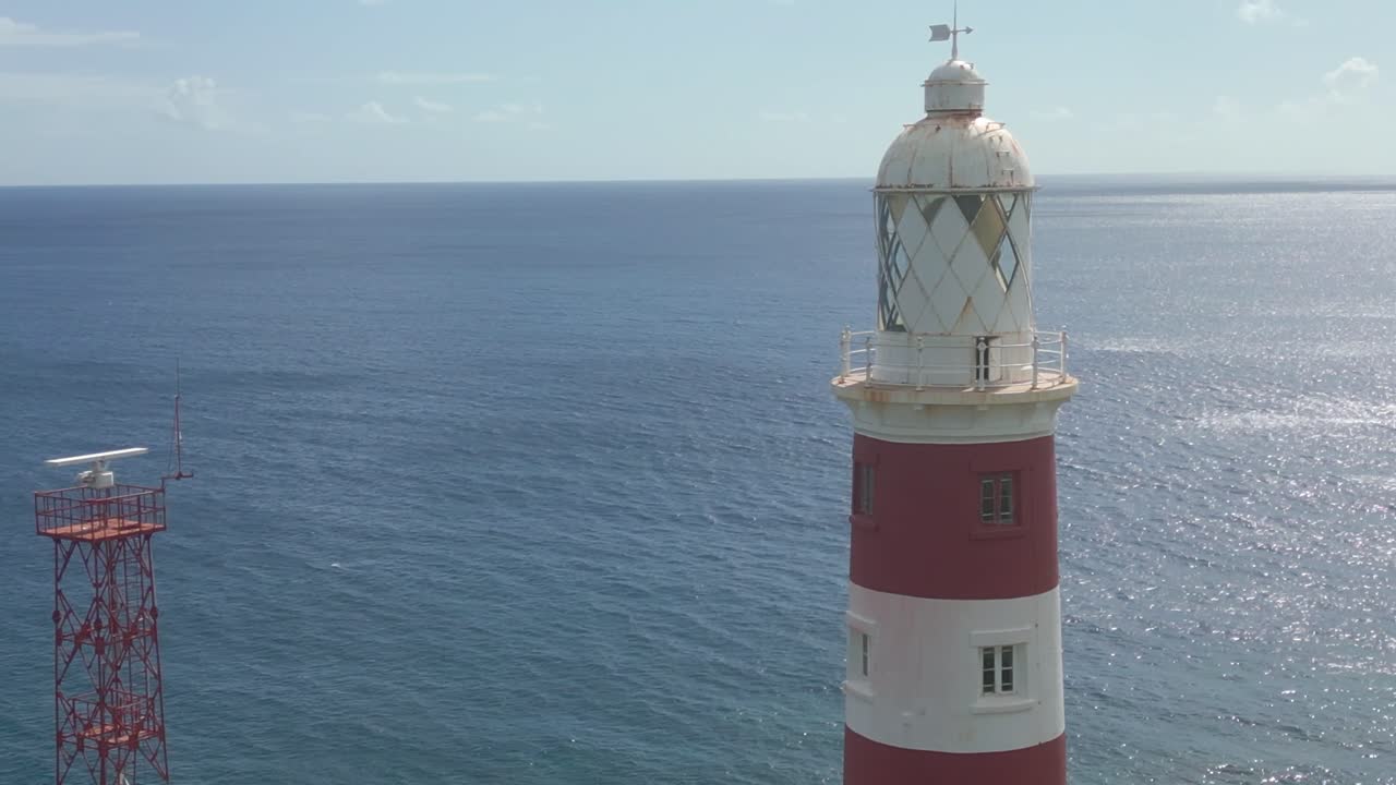 Mauritius - Albion - slow left orbit detail view of the lighthouse