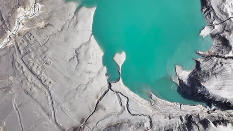 aerial shot heart shaped chevril lake tignes alpes france turquoise water romantic