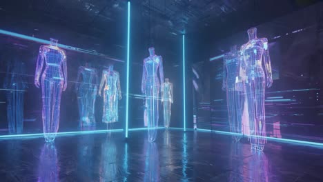 futuristic holographic mannequins