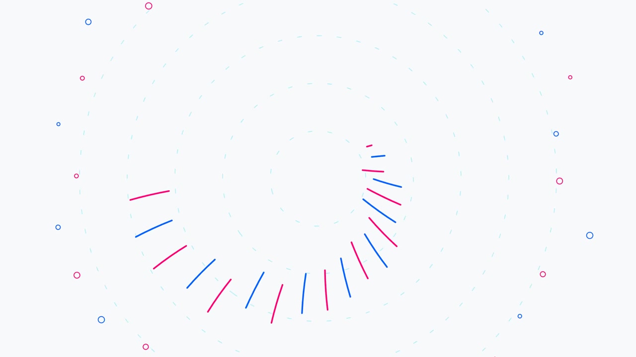 Dönen Spiral Çizgiler ve Noktalardan Oluşan Soyut Hareketli Grafik