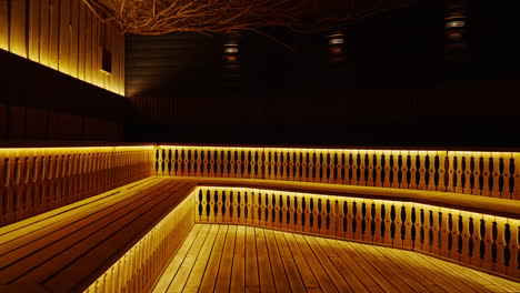 cozy wooden sauna interior