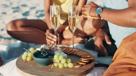 couple enjoying a romantic picnic on the beach