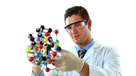 scientist experimenting molecule structure