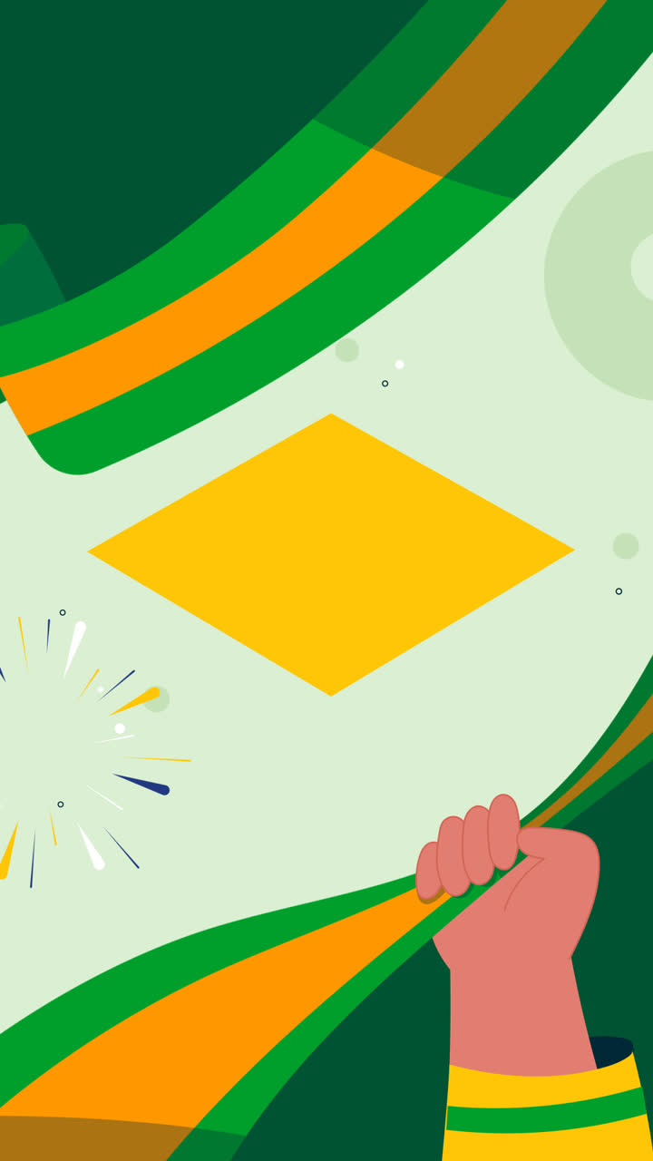 una animación de una plantilla de pancarta horizontal plana para la celebración del 7 de septiembre