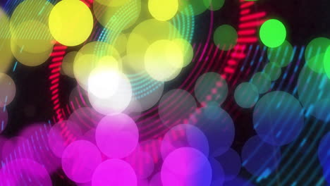 Colorful-bokeh-lights-animation-over-dark-background-with-abstract-shapes