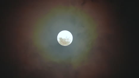 Full moon with lunar Halo