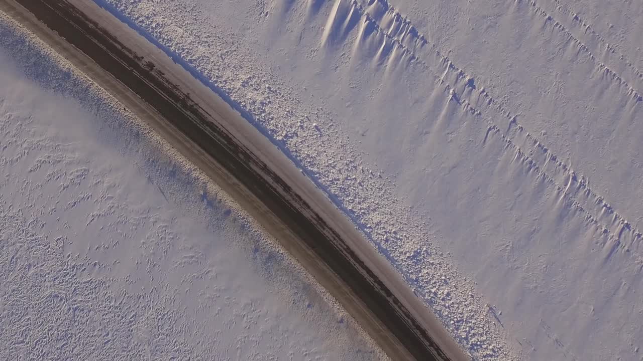 겨울 도로 공중 사진