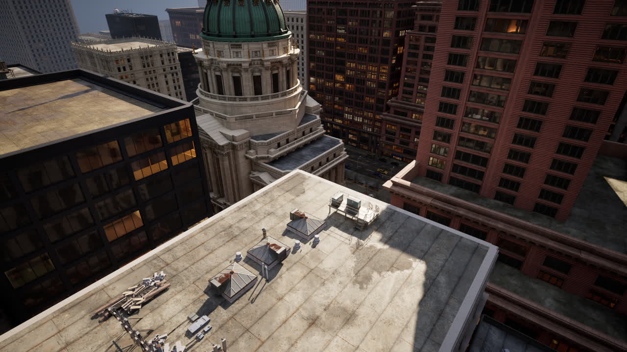 vista aérea de la ciudad con encrucijadas y carreteras y casas