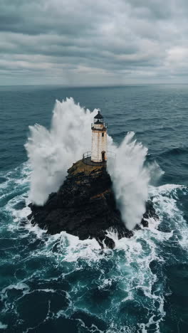 stormy seas and a lighthouse