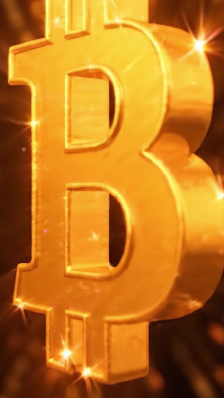 Logo Bitcoin dorato dinamico con effetti radiosi: un'esplorazione visiva nello splendore e nel simbolismo delle innovazioni in criptovaluta