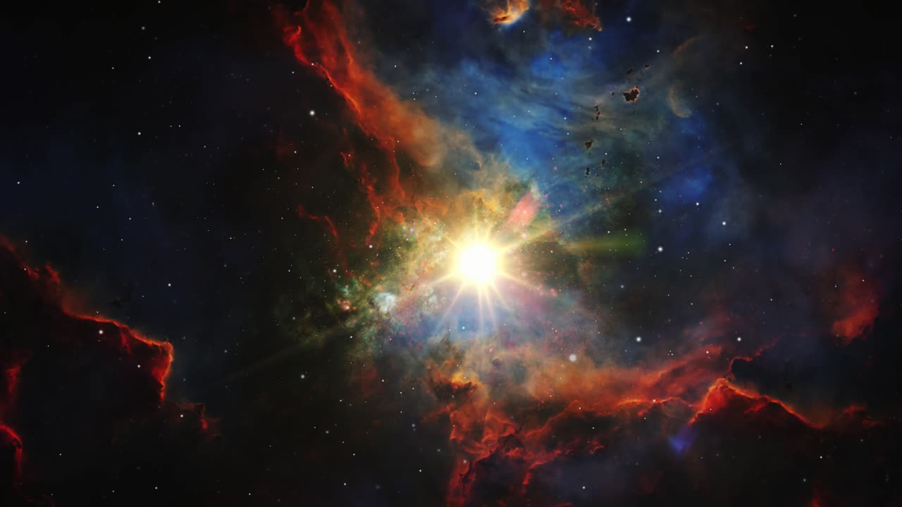 universo 4k, nebulosa colorida en el espacio profundo