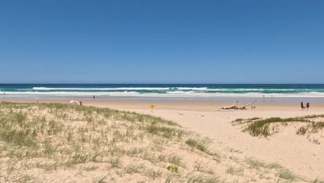 people walking on a beach with changing perspectives