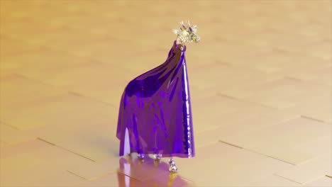 una jirafa renderizada en 3d con una capa púrpura