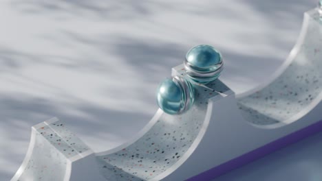 composición abstracta en 3d con bolas de azul azulado