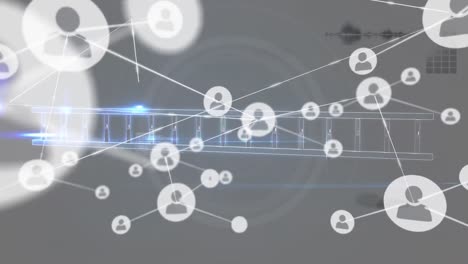 animación de la red de conexiones sobre la cadena de adn