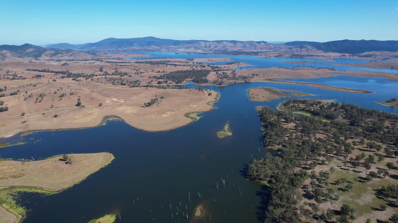 Scenic Aerial View of a Large Lake and Mountain Landscape