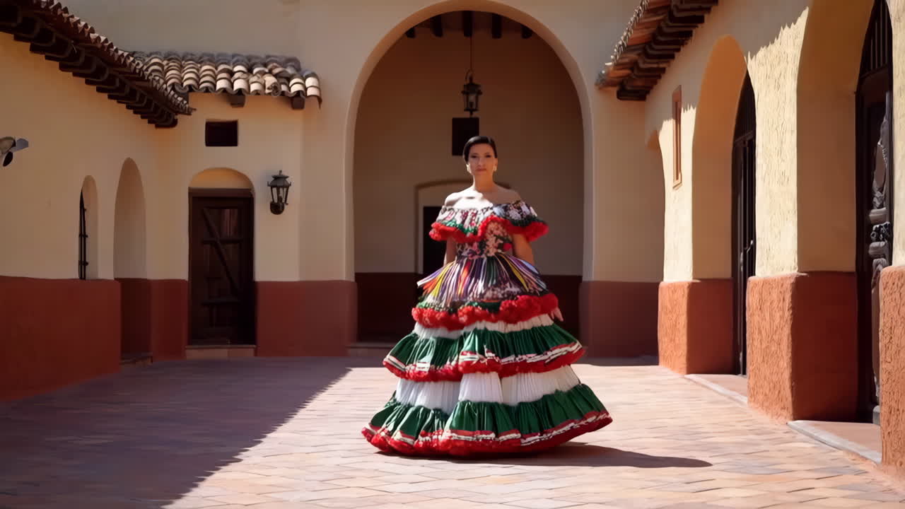 Mujer con vestido tradicional mexicano