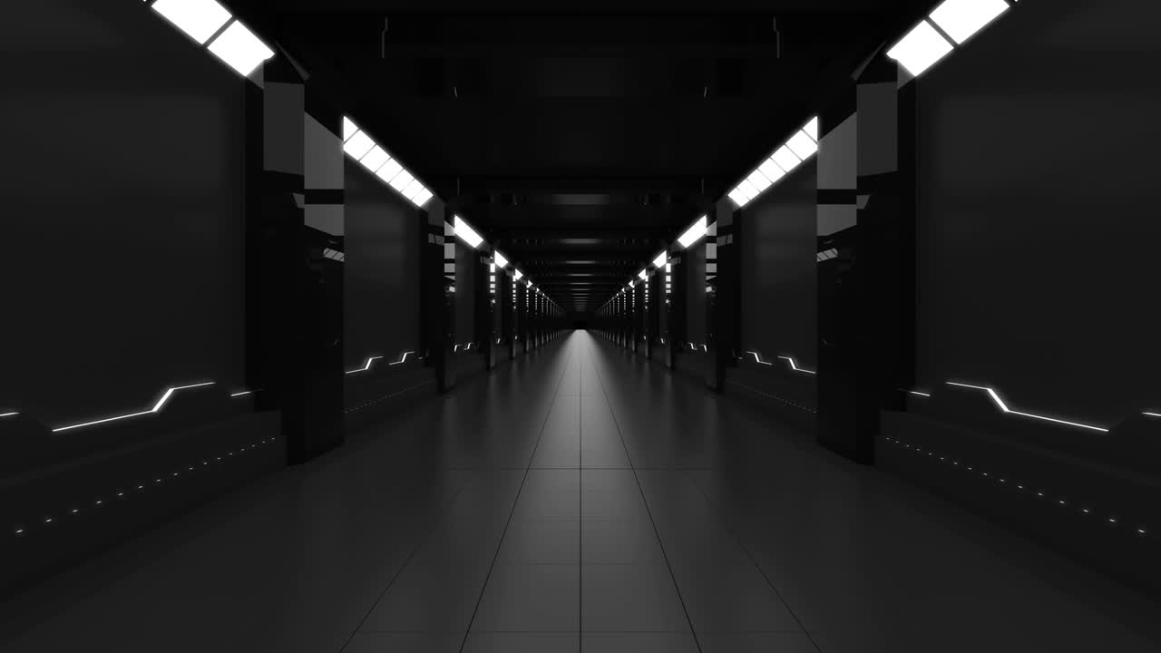 fondo metálico pasillo sin fin