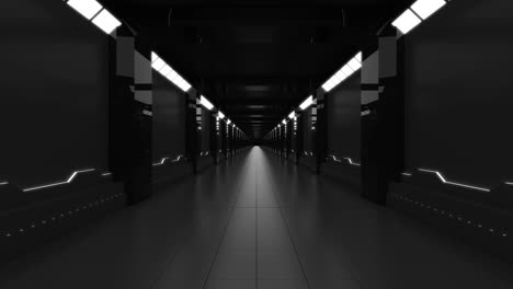metallic background endless hallway