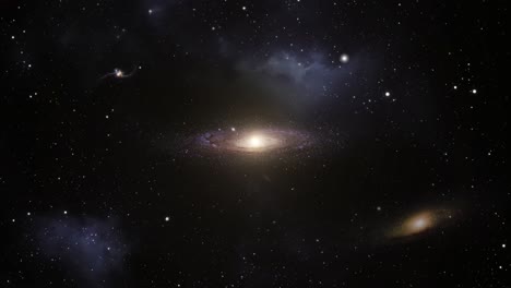 Mehrere-Galaxien-In-Der-Mitte-Der-Gaswolke-Im-Weltraum