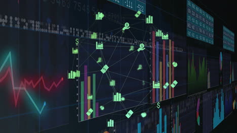 animation of digital data processing over globe of connections