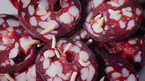 salchicha podrida con gusanos