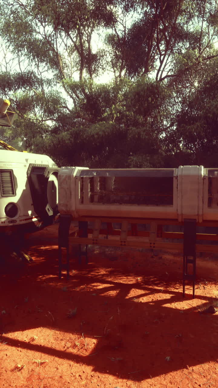 Hábitat futurista único situado en un remoto paisaje desértico
