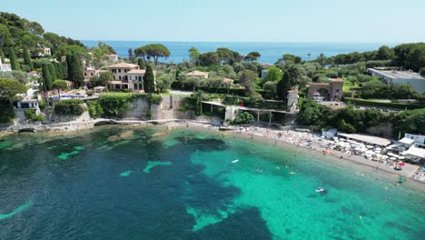 Strand-Paloma-Cap-Ferrat-Frankreich-Drohne,-Antenne