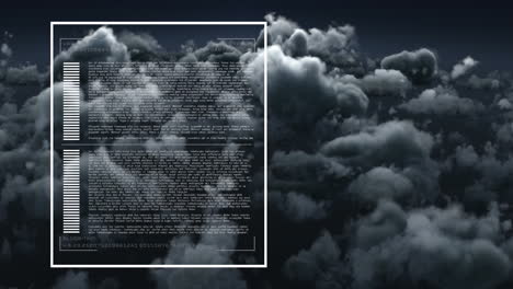 animación del procesamiento de datos a través de nubes