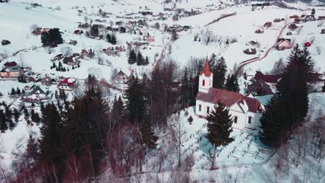 the church on a hill in the mountain village of sirnea in romania