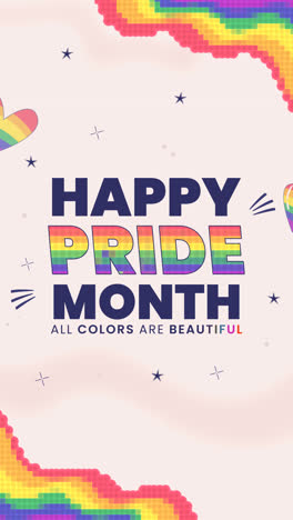 평평한 lgbt 자부심 달 배경의 모션 그래픽