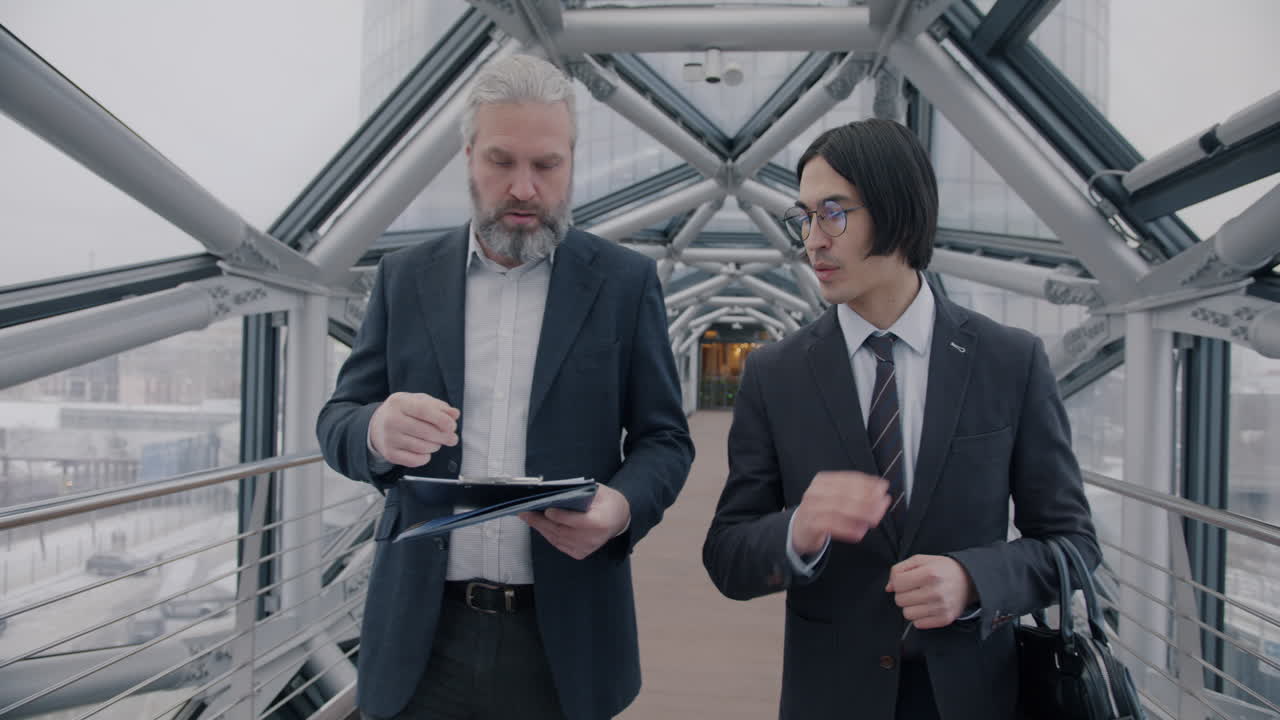 Business Meeting on a Modern Bridge