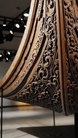 ornate wooden boat carving