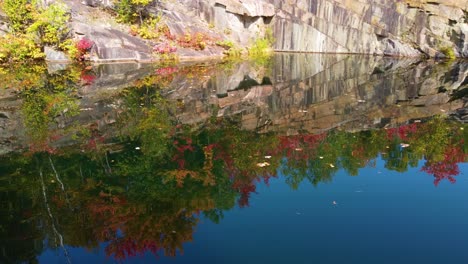 la vérendrye wildlife reserve, aerial footage of pond near autumn forest