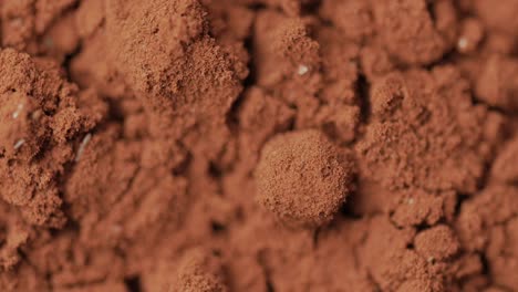 rotating cacao powder macro shot