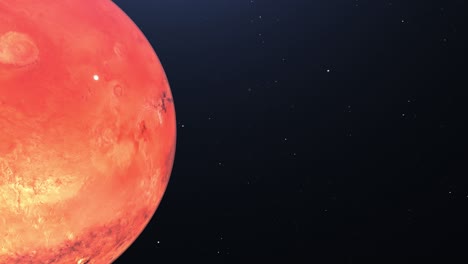4k planeta marte de alta calidad - planeta marte en órbita con estrellas en el fondo de alta calidad 4k - marte en fondo negro - planeta marte animación loopable - marte planeta rojo