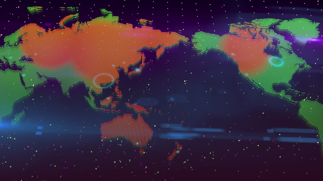 mapa del mundo holográfico animación de la pandemia del virus corona