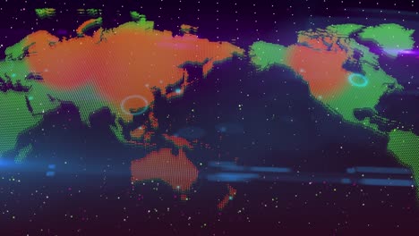 mapa del mundo holográfico animación de la pandemia del virus corona