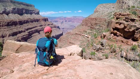 admirando la vista en el parque nacional del gran cañón