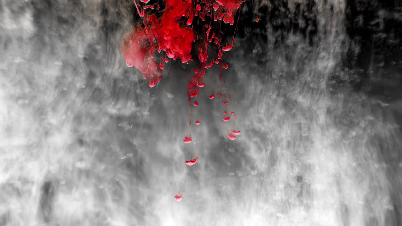 빨간색 페인트 유기 흐름 4k