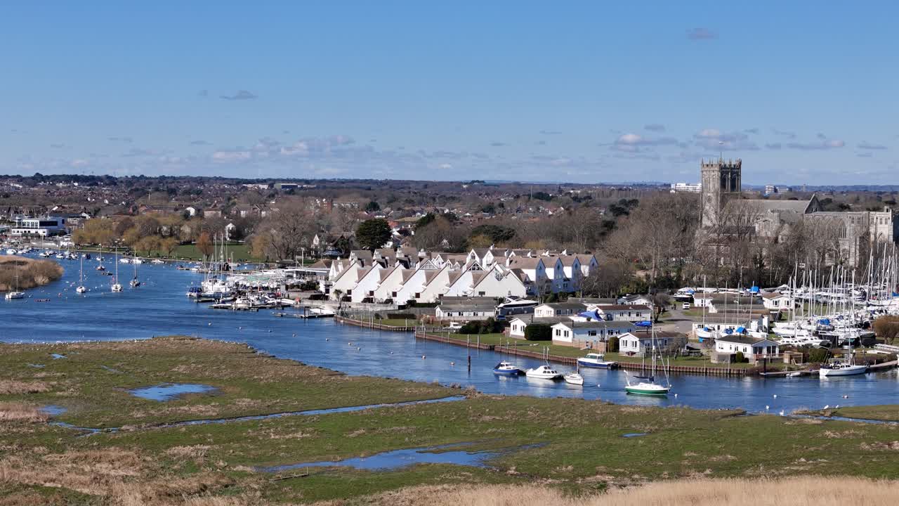 Christchurch harbour Dorset UK drone,aerial