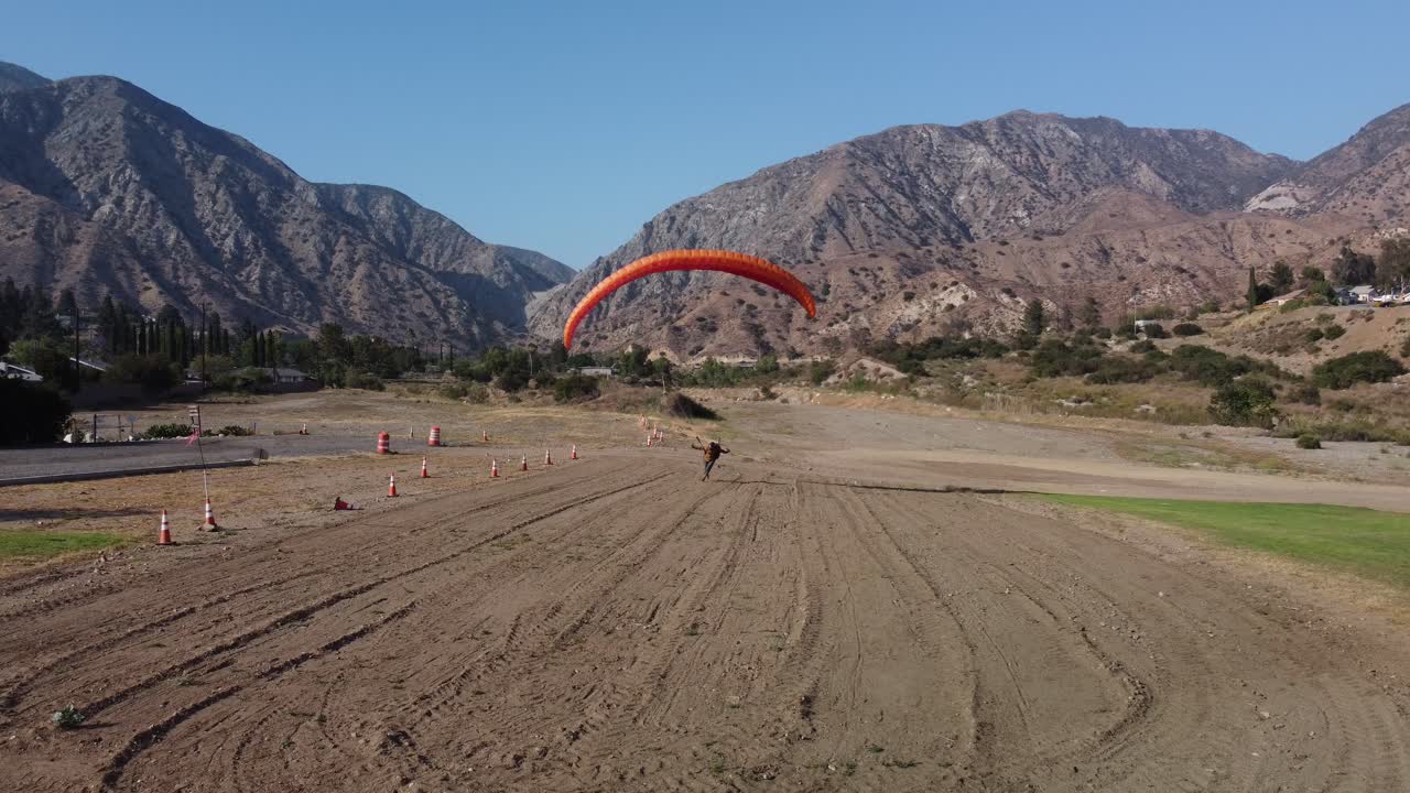Paraglider After Landing at Sylmar Hang Glide Park