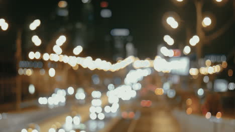 night traffic lights of the big city