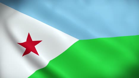 4k national animated sign of djibouti, animated djibouti flag, djibouti flag waving, the national flag of djibouti animated.