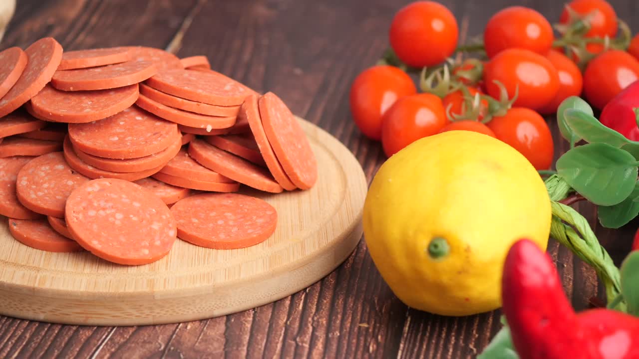 Salame, pomodori, limone e aglio